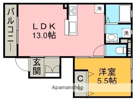 ウィンディアＡ  ｜ 埼玉県川越市大字上戸（賃貸アパート1LDK・1階・42.31㎡） その2