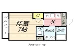 西武新宿線 南大塚駅 徒歩13分の賃貸アパート 1階1Kの間取り