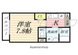 西武新宿線 南大塚駅 徒歩13分の賃貸アパート 3階1Kの間取り