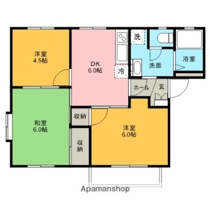 ウィングＣ棟  ｜ 埼玉県川越市大字笠幡（賃貸アパート3DK・2階・48.48㎡） その2