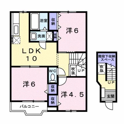 グランデ　カーサＤ 202 ｜ 埼玉県日高市大字原宿（賃貸アパート3LDK・2階・65.57㎡） その2