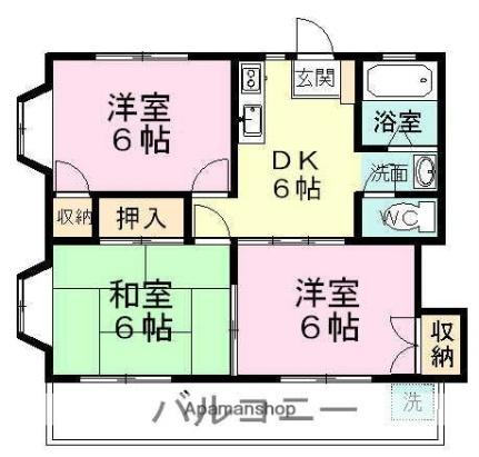 千葉県船橋市習志野台１丁目（賃貸マンション3DK・3階・49.27㎡） その2