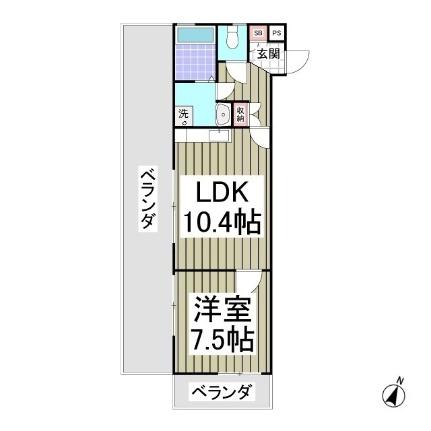 松岡ビル 401｜千葉県八千代市八千代台北１丁目(賃貸マンション1LDK・4階・41.48㎡)の写真 その2