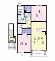 プランドールＡ 203 ｜ 千葉県木更津市久津間（賃貸アパート2LDK・2階・57.64㎡） その2