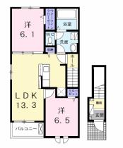 ラヴィエールII 201 ｜ 千葉県木更津市万石（賃貸アパート2LDK・2階・59.58㎡） その2