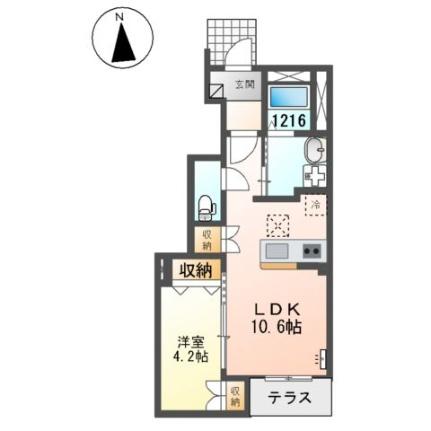 サンルージュ 102｜千葉県松戸市六高台１丁目(賃貸アパート1LDK・1階・40.08㎡)の写真 その2