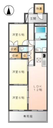 ハイムガーデン成城 102 ｜ 東京都世田谷区成城５丁目（賃貸マンション3LDK・1階・74.14㎡） その2