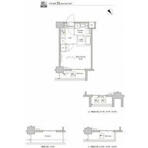 プラウドフラット戸越公園 322｜東京都品川区戸越６丁目(賃貸マンション1K・3階・22.26㎡)の写真 その2