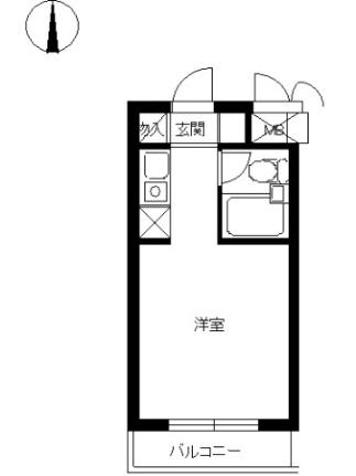 スカイコート元住吉第2 304号室｜神奈川県川崎市中原区木月大町(賃貸マンション1R・3階・16.50㎡)の写真 その2