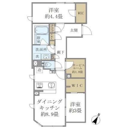 ＣＯＭＰＯＳＩＴＥ高輪 101｜東京都港区高輪１丁目(賃貸マンション2SDK・1階・50.74㎡)の写真 その2