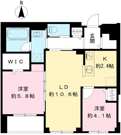 北品川テラス 203号室｜東京都品川区北品川３丁目(賃貸マンション2LDK・2階・56.02㎡)の写真 その2