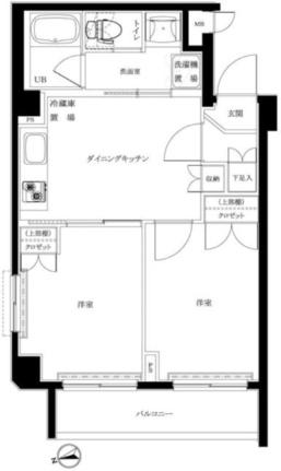 ルーブル蒲田十番館 102｜東京都大田区蒲田１丁目(賃貸マンション2DK・1階・42.10㎡)の写真 その2