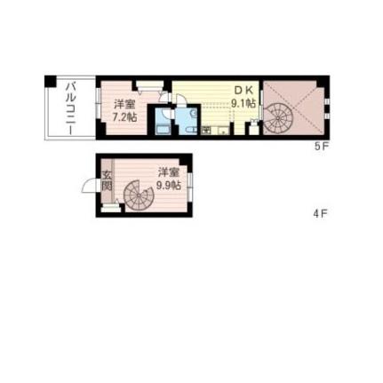 レジデンスシャルマン月島 0430｜東京都中央区月島３丁目(賃貸マンション2DK・4階・59.64㎡)の写真 その2