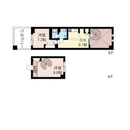 レジデンスシャルマン月島 0436｜東京都中央区月島３丁目(賃貸マンション2DK・4階・57.98㎡)の写真 その2