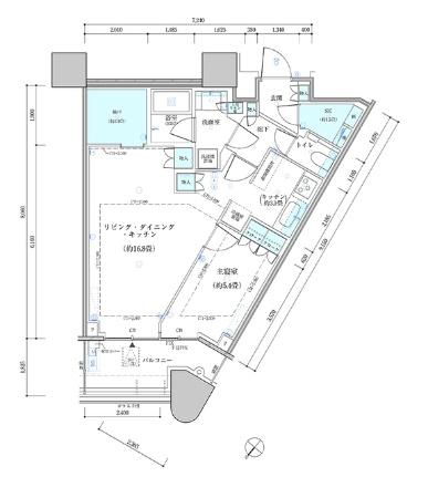 パークタワー勝どき　サウス棟 4406｜東京都中央区勝どき４丁目(賃貸マンション1LDK・44階・57.12㎡)の写真 その2