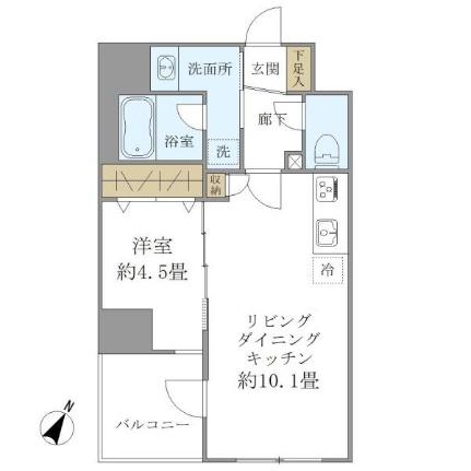 パインステージ白金高輪 602｜東京都港区高輪１丁目(賃貸マンション1LDK・6階・37.44㎡)の写真 その2