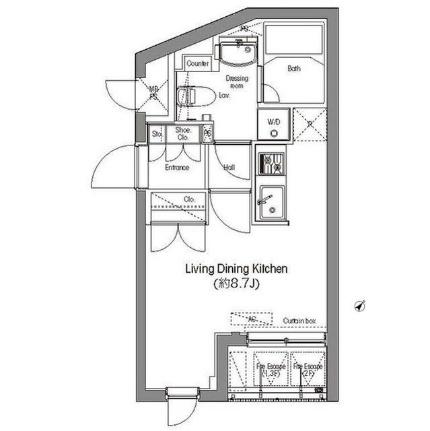 コンフォリア麻布台 0402｜東京都港区麻布台３丁目(賃貸マンション1K・3階・24.49㎡)の写真 その2