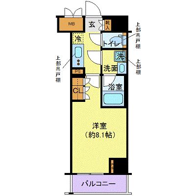 ディアレイシャス港区海岸 802｜東京都港区海岸３丁目(賃貸マンション1K・8階・25.51㎡)の写真 その2