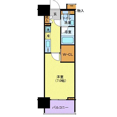 ルリオン豊洲ウォーターフロント 804｜東京都江東区東雲１丁目(賃貸マンション1K・8階・24.50㎡)の写真 その2