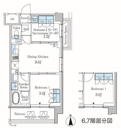 パークアクシス東蒲田 209｜東京都大田区東蒲田１丁目(賃貸マンション1SLDK・2階・40.51㎡)の写真 その2