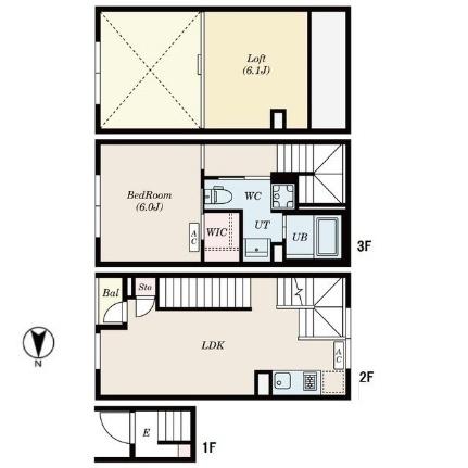 ＦＬＵＦＦＹ自由が丘 208｜東京都目黒区自由が丘２丁目(賃貸マンション1LDK・2階・48.52㎡)の写真 その2