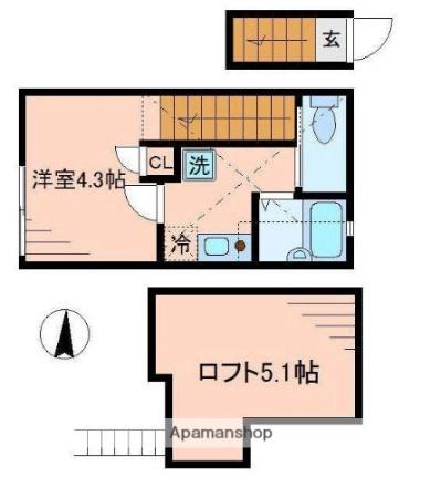 東京都葛飾区新小岩１丁目(賃貸アパート1K・2階・18.65㎡)の写真 その2