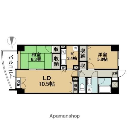 ミューズ南葛西 202｜東京都江戸川区南葛西１丁目(賃貸マンション2LDK・2階・61.60㎡)の写真 その2