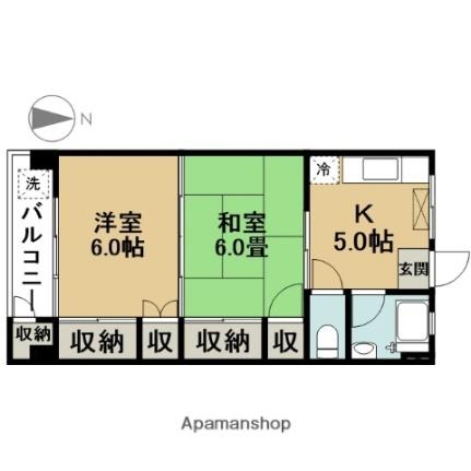 山秀マンション 403｜東京都江戸川区中葛西３丁目(賃貸マンション2K・4階・37.20㎡)の写真 その2