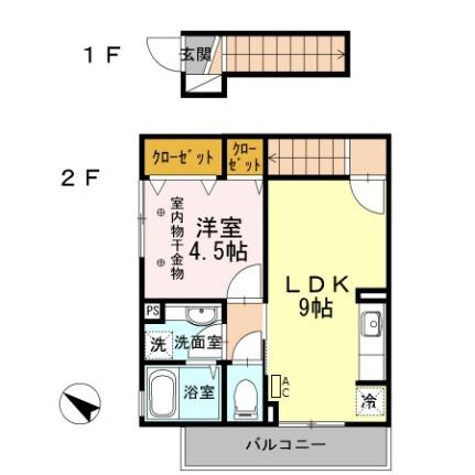 東京都葛飾区細田４丁目(賃貸アパート1LDK・2階・39.17㎡)の写真 その2