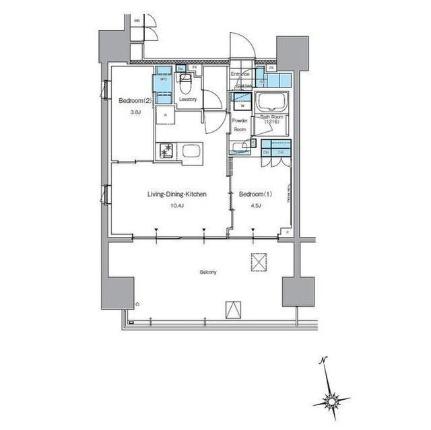 ルフォンプログレ上野入谷フロント 0901｜東京都台東区下谷２丁目(賃貸マンション2LDK・9階・42.84㎡)の写真 その2