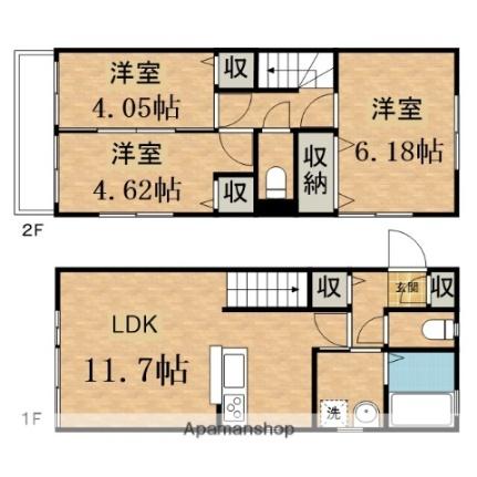 グランメール青木葉 103｜東京都多摩市落合３丁目(賃貸アパート3LDK・1階・67.34㎡)の写真 その2