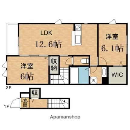 シェーンハイトバルト 201｜東京都八王子市東中野(賃貸アパート2LDK・2階・64.05㎡)の写真 その2