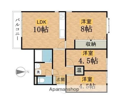 タウンハウスＫＵＤＯＨ 405｜東京都八王子市北野町(賃貸マンション3LDK・4階・58.93㎡)の写真 その2