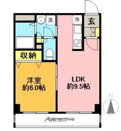 アライハイツ 403｜東京都世田谷区羽根木１丁目(賃貸マンション1LDK・4階・36.45㎡)の写真 その2