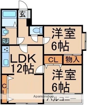 西東京ヴィレッジ ｜東京都青梅市新町３丁目(賃貸マンション2LDK・3階・50.40㎡)の写真 その2