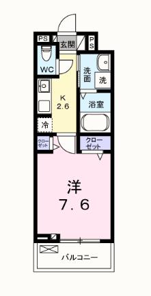 メゾンドヌール山崎II 202｜東京都福生市大字福生(賃貸アパート1K・2階・27.02㎡)の写真 その2