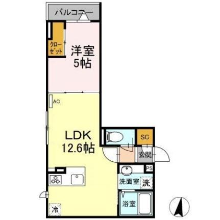 ＥＣＬＡＳ 302｜東京都調布市東つつじケ丘１丁目(賃貸アパート1LDK・3階・40.24㎡)の写真 その2