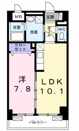 アウリ藤が丘 205｜神奈川県横浜市青葉区藤が丘１丁目(賃貸マンション1LDK・2階・43.95㎡)の写真 その2