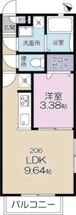 シャルマンドミール 206 ｜ 神奈川県横浜市青葉区梅が丘（賃貸アパート1LDK・2階・31.47㎡） その2