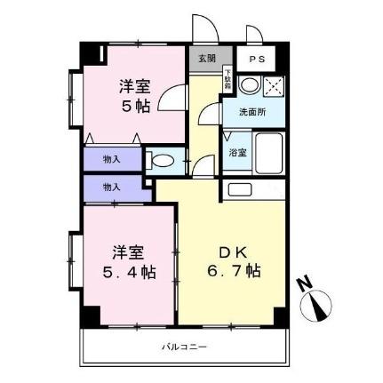 ベルデュール宮前平 308｜神奈川県川崎市宮前区土橋２丁目(賃貸マンション2DK・3階・44.46㎡)の写真 その2