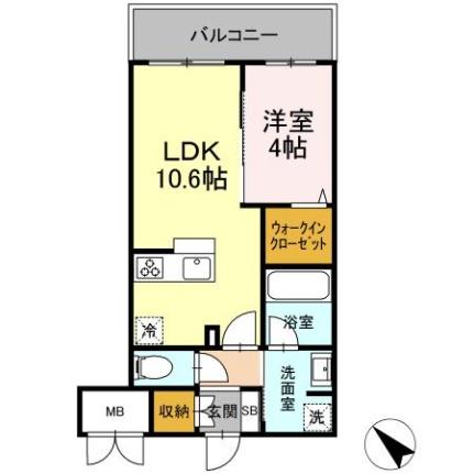 神奈川県横浜市鶴見区生麦５丁目(賃貸マンション1LDK・7階・37.73㎡)の写真 その2