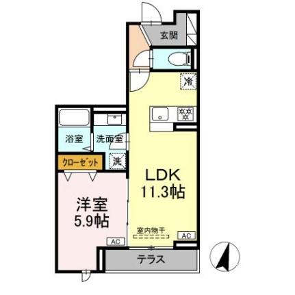 神奈川県横浜市神奈川区西寺尾２丁目（賃貸アパート1LDK・1階・41.04㎡） その2