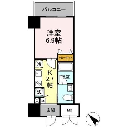 神奈川県横浜市鶴見区生麦５丁目(賃貸マンション1K・3階・26.49㎡)の写真 その2