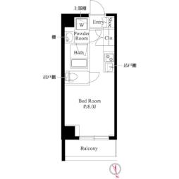 グリシーナ横浜桜木町 7階ワンルームの間取り