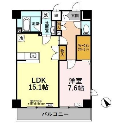 クレストスクエア 0701｜新潟県長岡市柳原町(賃貸マンション1LDK・7階・59.72㎡)の写真 その2