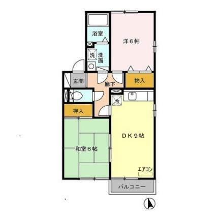 コージーコートＫ　Ｂ 201｜新潟県長岡市古正寺２丁目(賃貸アパート2DK・2階・50.19㎡)の写真 その2