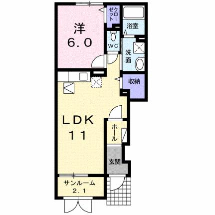 セント　ポーリア　Ａ 102 ｜ 新潟県見附市今町３丁目（賃貸アパート1LDK・1階・45.84㎡） その2