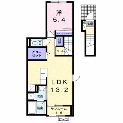 モデルヌ・チャイ 201｜新潟県長岡市中島３丁目(賃貸アパート1LDK・2階・50.66㎡)の写真 その2