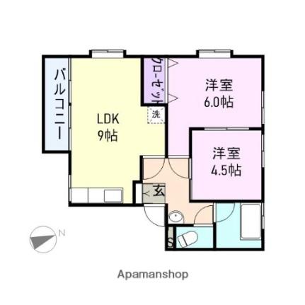 北栄ビル 202 ｜ 新潟県長岡市幸町３丁目（賃貸マンション2LDK・2階・45.50㎡） その2