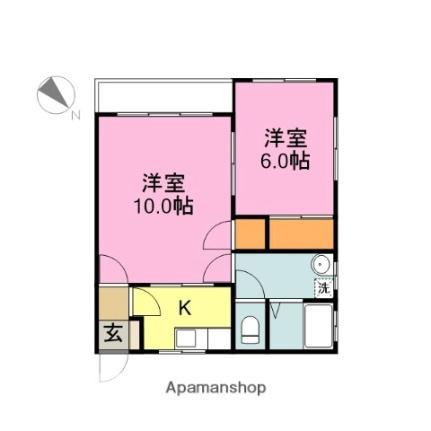 コーポラスシン 105 ｜ 新潟県長岡市荻野１丁目（賃貸アパート2K・1階・42.12㎡） その2